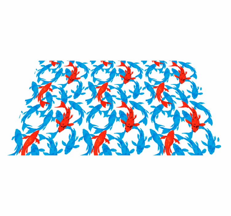 Colorful Koi Fish bathroom vinyl rug - TenStickers