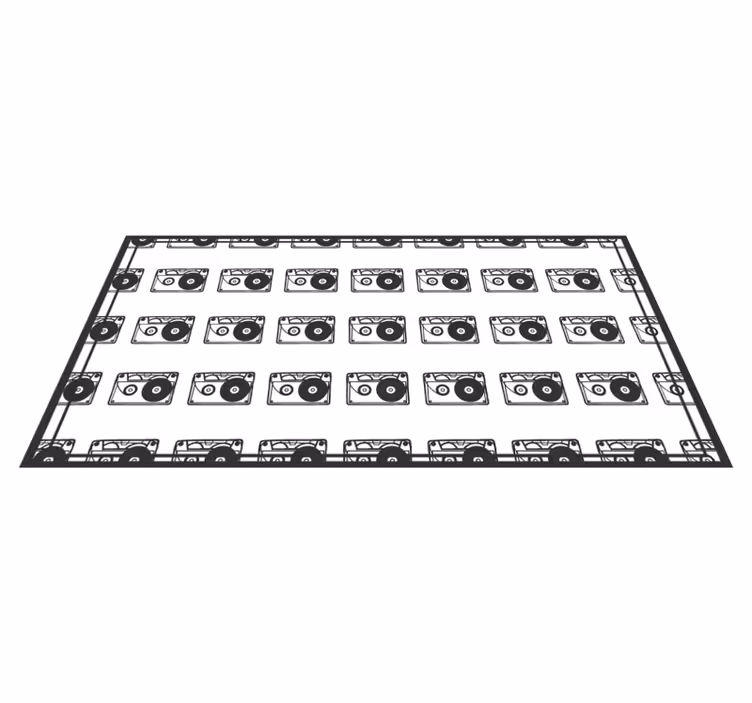 Retro Audio Theme kids vinyl rug - TenStickers