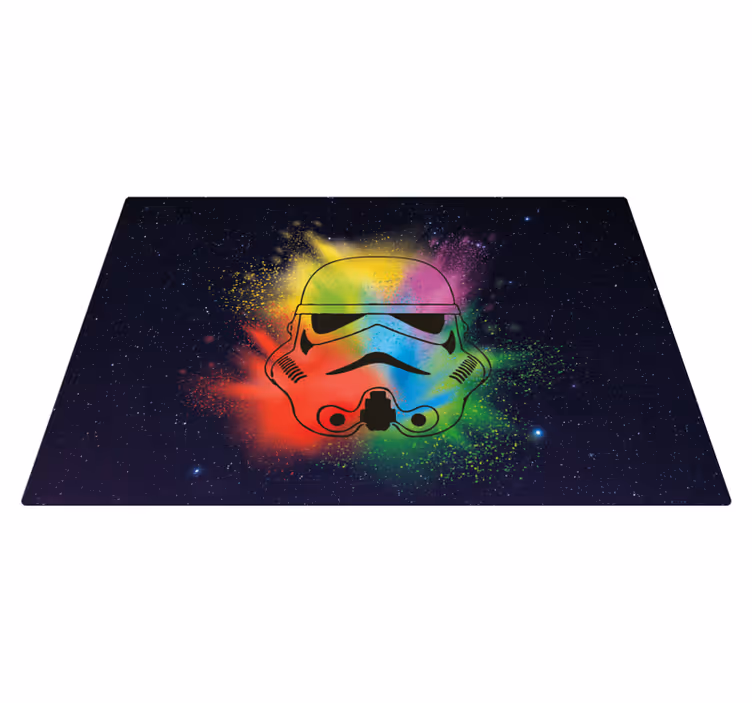White trooper heads pattern teen vinyl rug - TenStickers