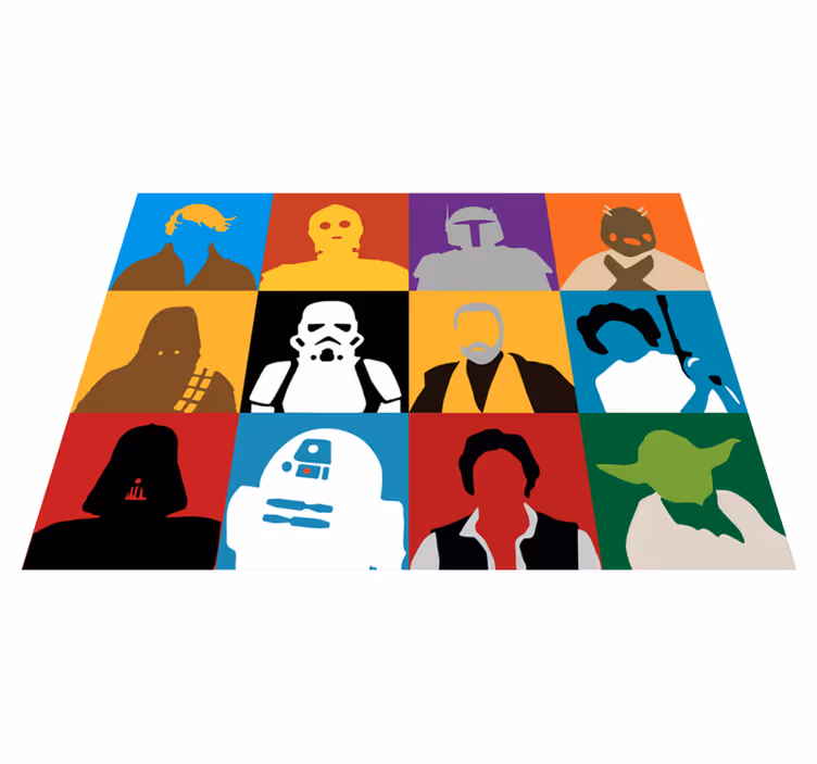 Colorful star icons pattern teen vinyl rug - TenStickers