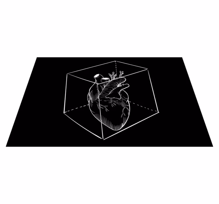 Heart Illustration modern vinyl rug - TenStickers