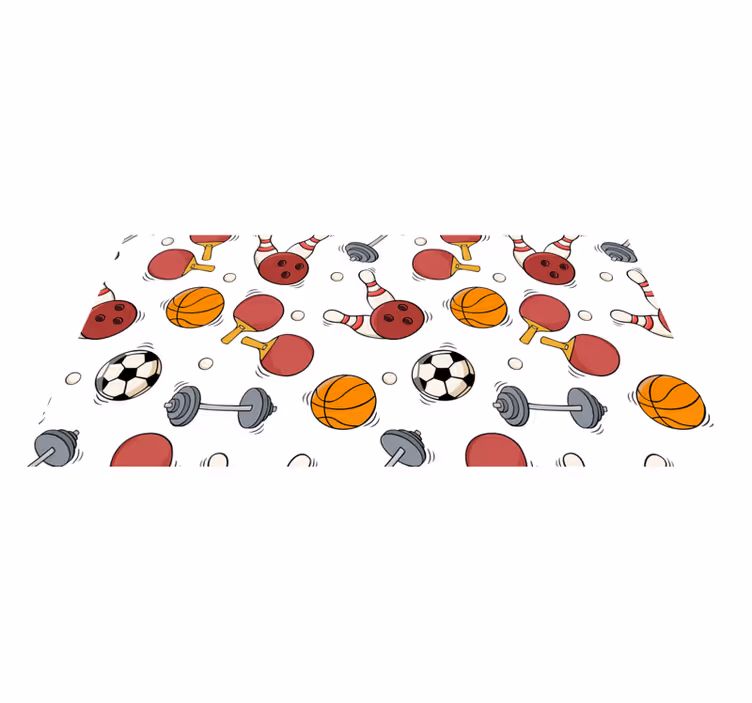 Sports Fun Elements teen vinyl rug - TenStickers