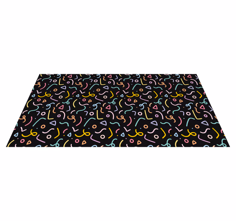Colorful Abstract Swirls geometric vinyl rug - TenStickers