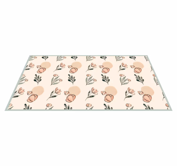 Floral vinyl rug with floral patterned design - TenStickers