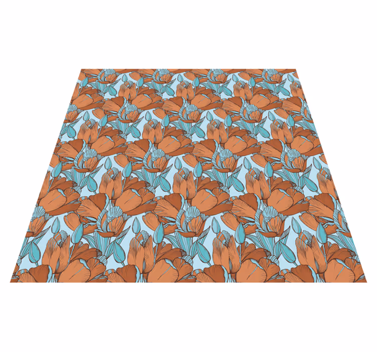 Floral Blossom Scheme kids vinyl rug - TenStickers