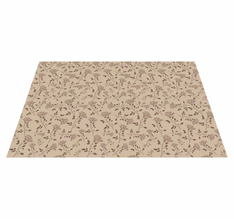 Delicate Botanical Illustration floral vinyl rug - TenStickers