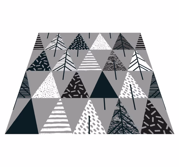 Stylised pine pattern Scandinavian vinyl rug - TenStickers