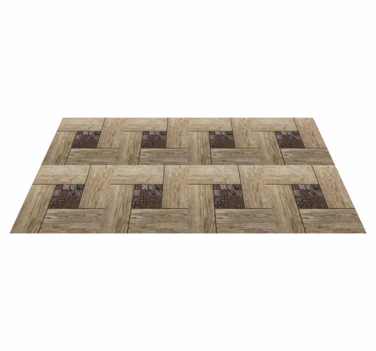 Wooden textured tiles wood effect vinyl rug - TenStickers