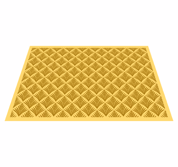 FAN PATTERN YELLOW tile vinyl rug - TenStickers