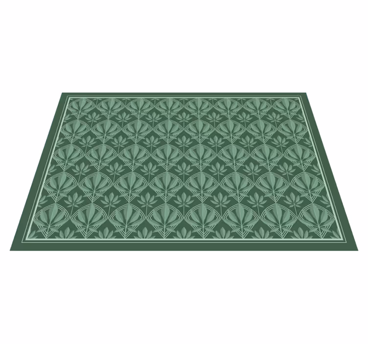 Art deco small bottle green leaves tile carpet - TenStickers