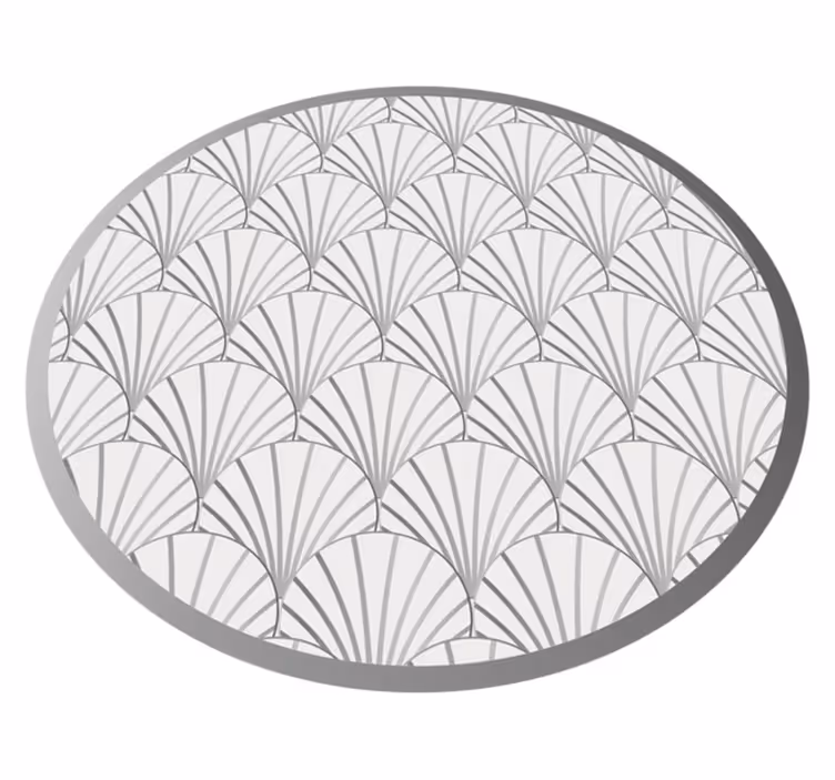 Elegant fan pattern bathroom vinyl rug - TenStickers
