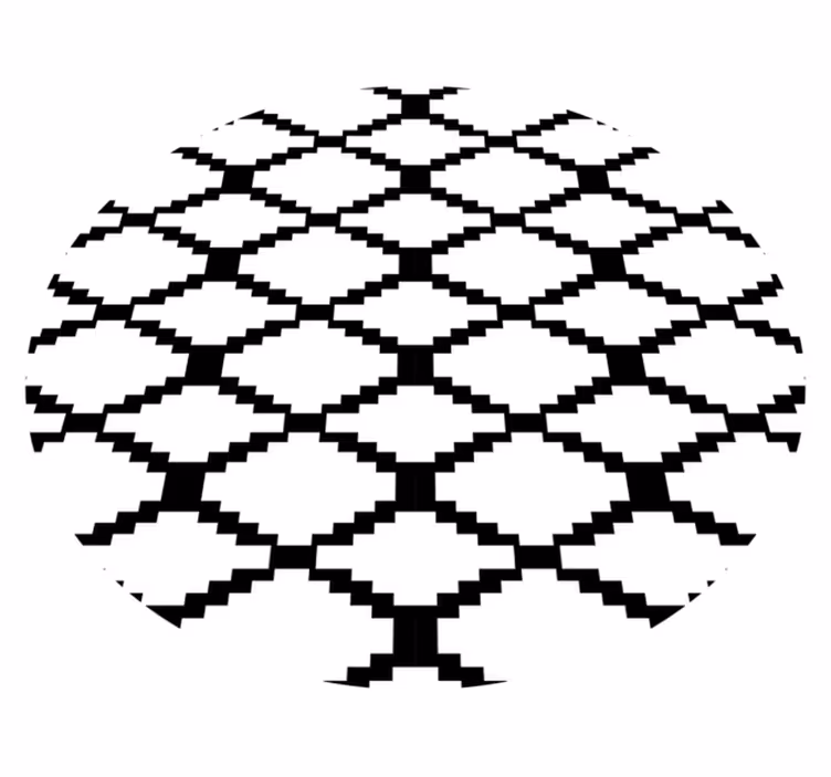 Modern black and white geometric vinyl rug - TenStickers