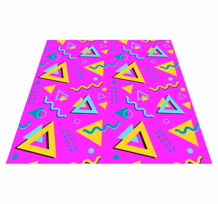 1980s memphis pattern geometric vinyl rug - TenStickers