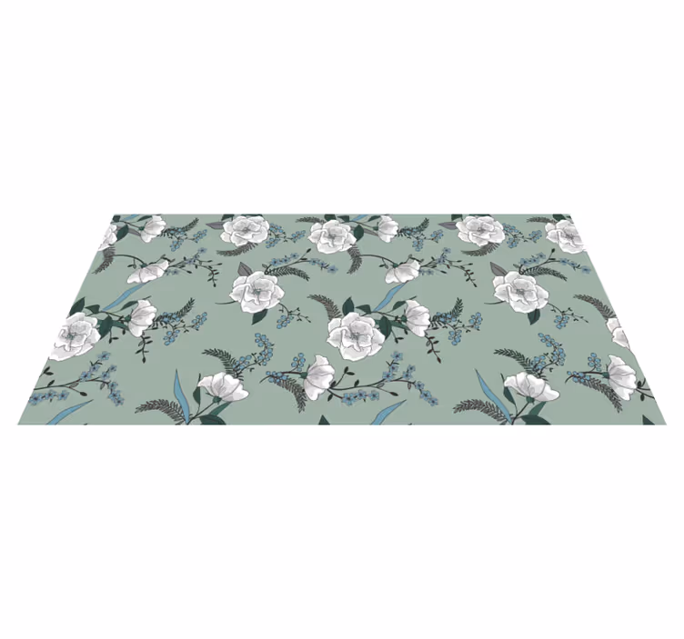 Botanical Concept floral vinyl rug - TenStickers