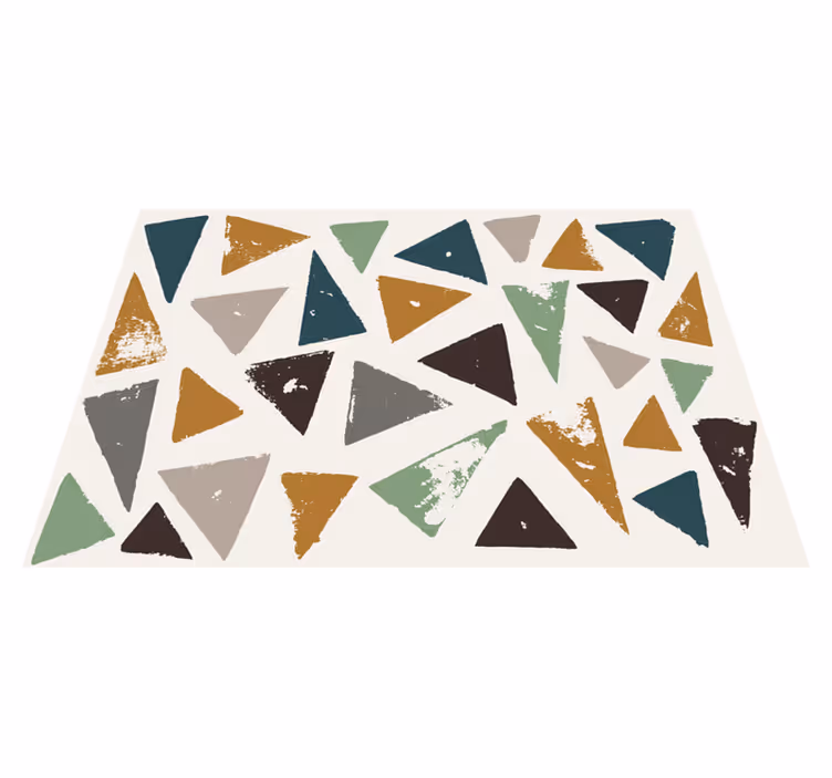 Vibrant Triangle Motif minimal vinyl rug - TenStickers