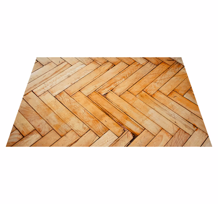 Herringbone Pattern wood effect vinyl rug - TenStickers