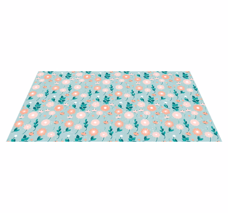 Floral spring pattern floral vinyl rug - TenStickers