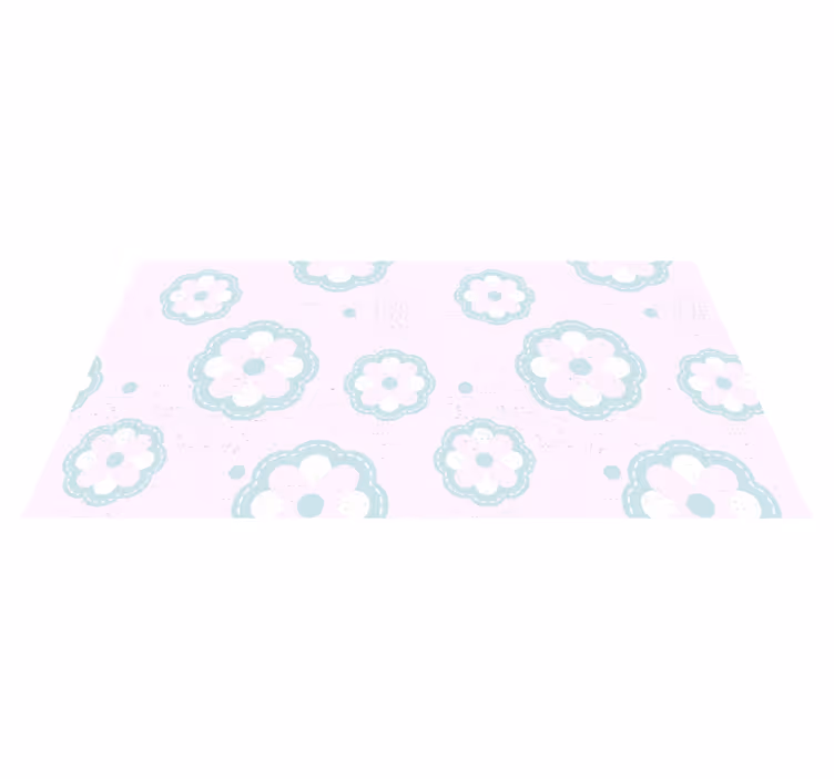 Soft Floral Motif kids vinyl rug - TenStickers