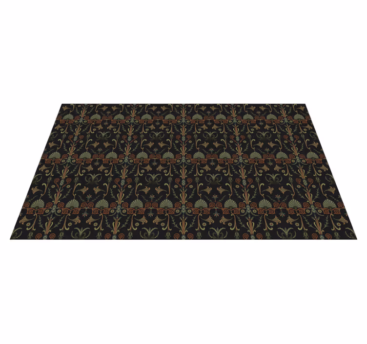 Ornate Botanical Patterns vintage vinyl rug - TenStickers