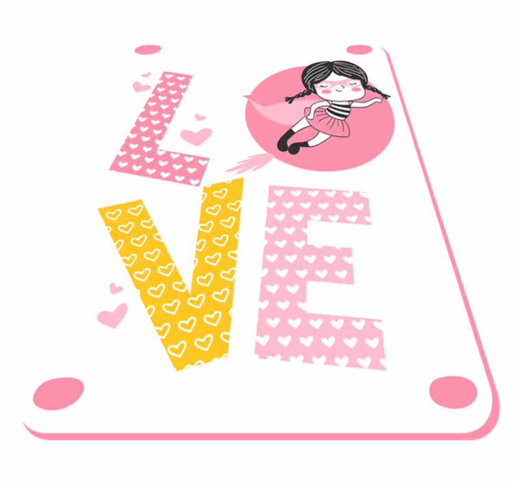 Ballerina Love Illustration kids rug - TenStickers