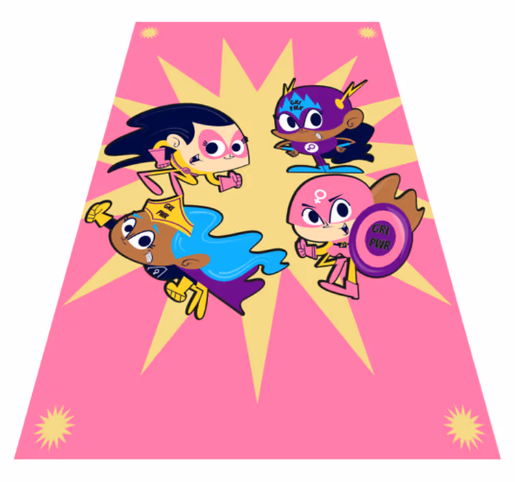 Colorful Superhero Characters playroom carpet - TenStickers
