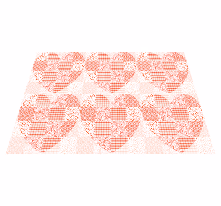 Patterned Heart Overlay entrance hall vinyl rug - TenStickers