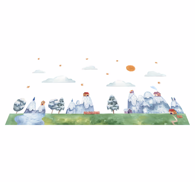 Enchanted Landscape Scene playroom carpet - TenStickers