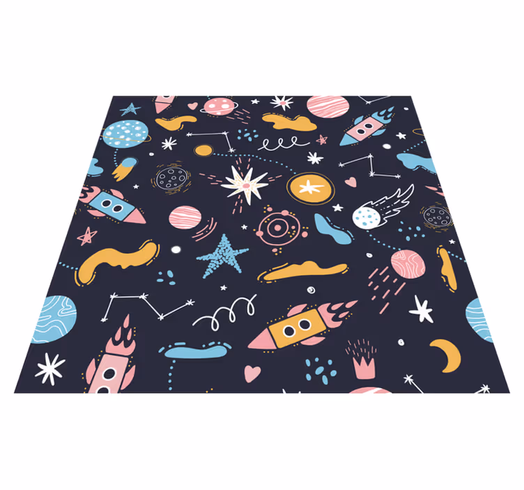 Cosmic Space Adventure playroom carpet - TenStickers