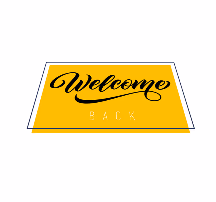 Welcome Back Greeting entrance hall vinyl rug - TenStickers