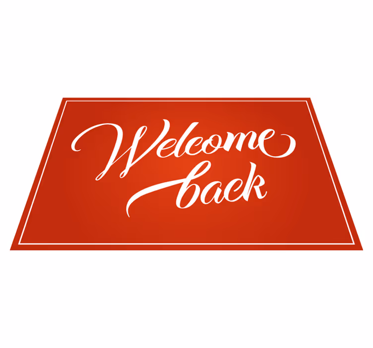 Red welcome back vinyl rug for home office - TenStickers