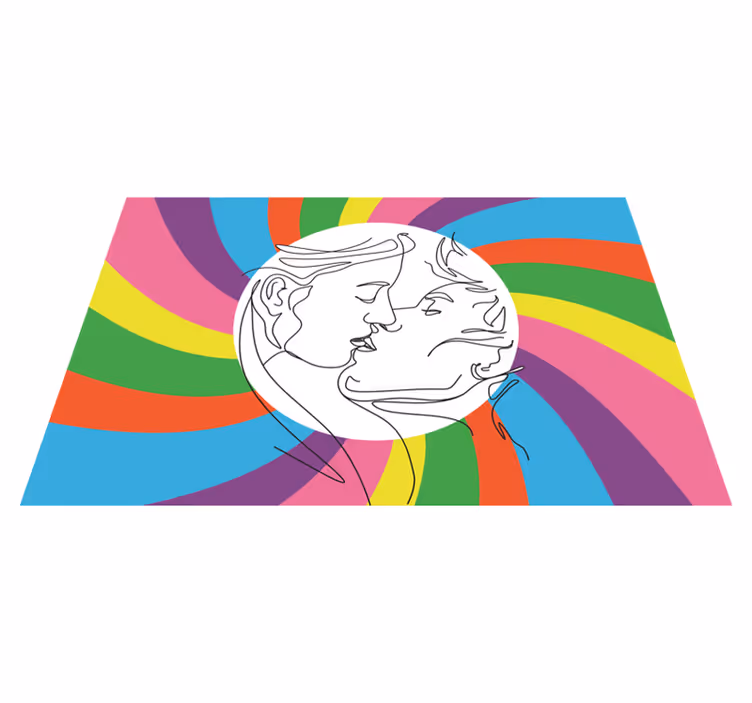 Colorful Kiss Silhouette kids rug - TenStickers