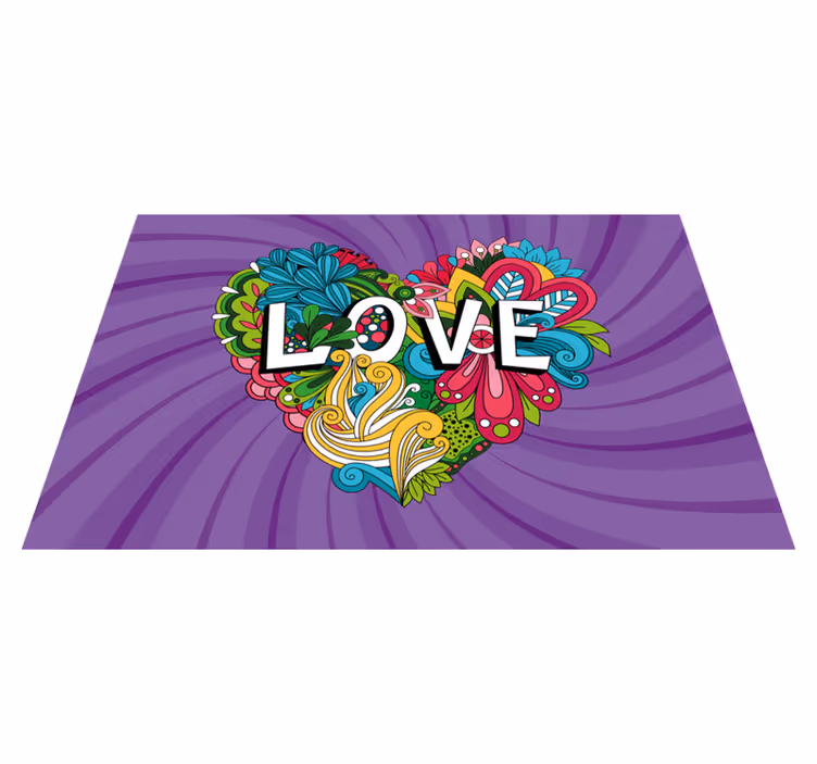 Colorful Love Illustration custom rug - TenStickers