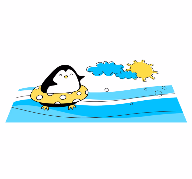 Playful Penguin Illustration playroom carpet - TenStickers