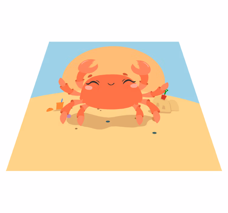 Cheerful Cartoon Crab playroom carpet - TenStickers