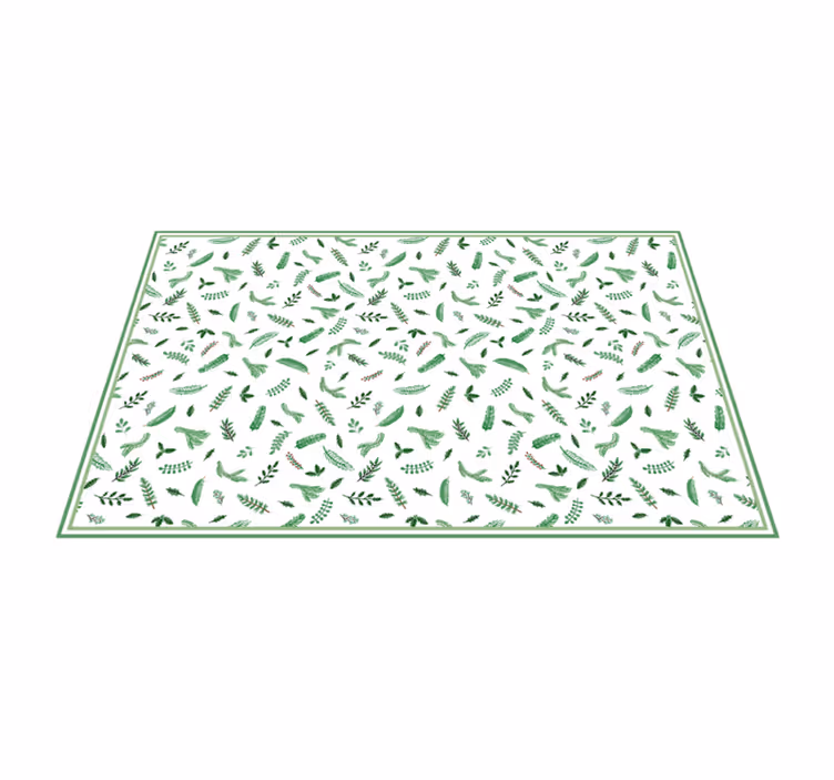 Green Botanical Footwear floral rug - TenStickers