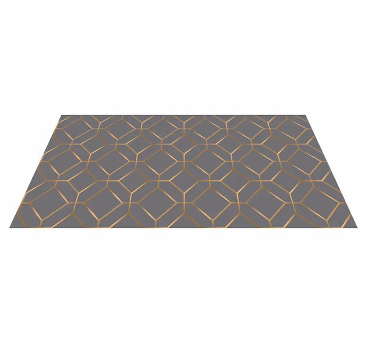 Geometric Hexagon Overlay geometric rug - TenStickers