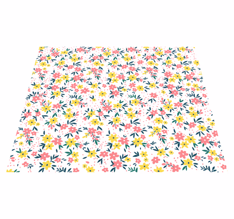 Floral Spring Canvas flower rug - TenStickers