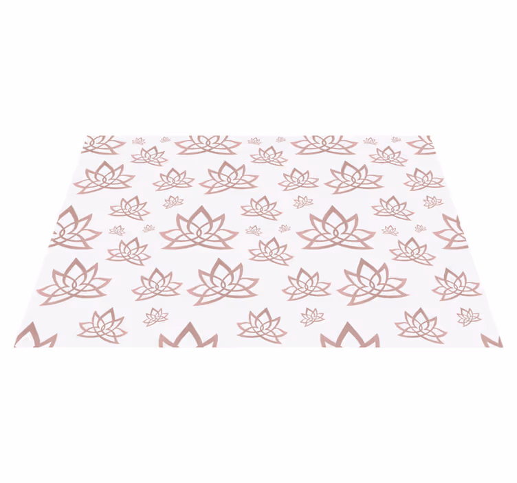 Lotus Symmetry Pattern floral vinyl rug - TenStickers