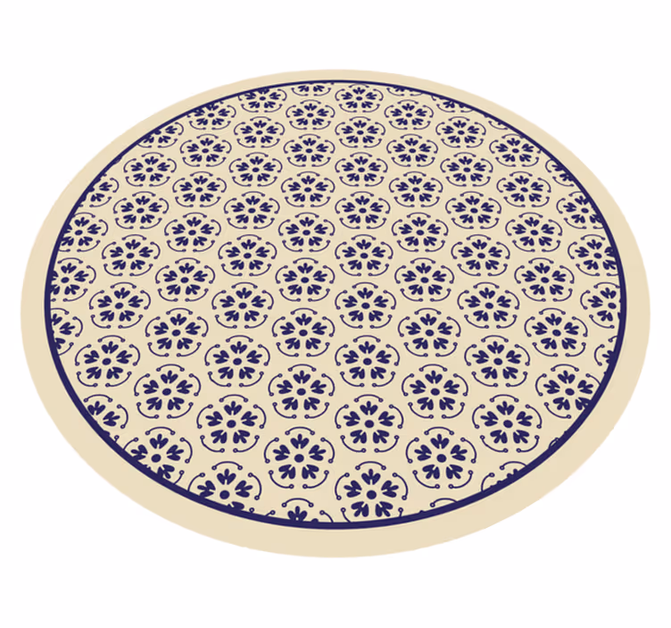 Circular Mosaic Pattern floral vinyl rug - TenStickers