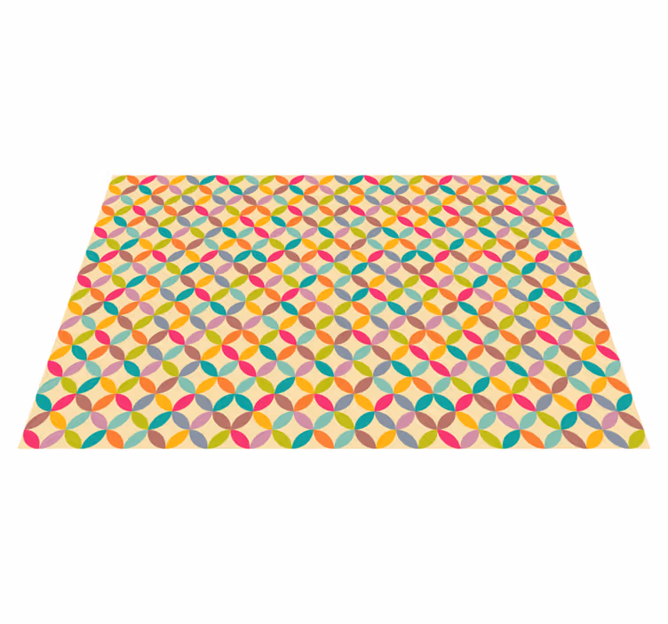 Retro beige circles tile carpet - TenStickers