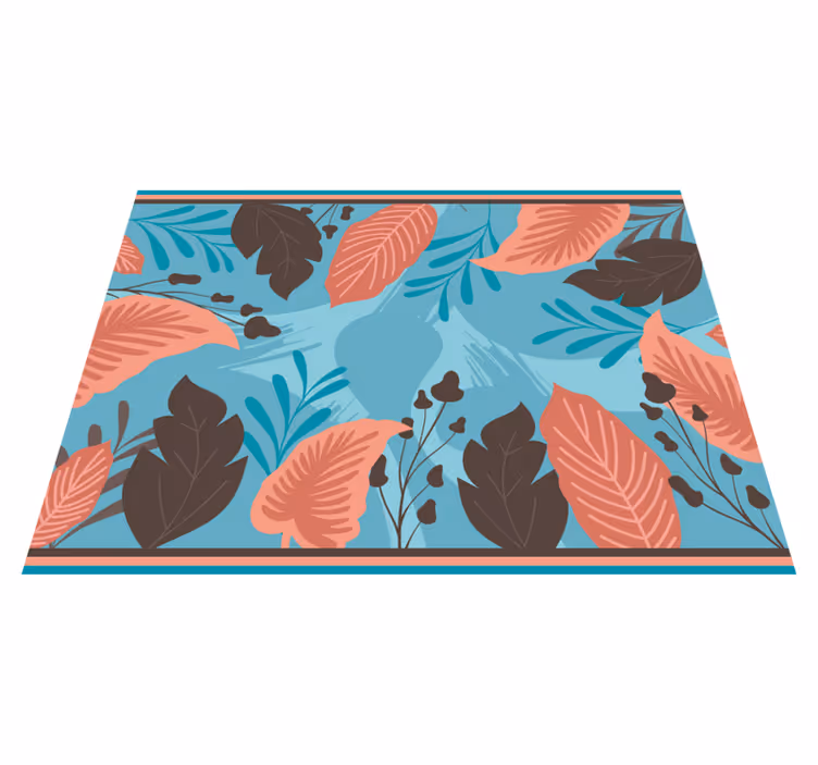Botanical Leaf Patterns floral rug - TenStickers