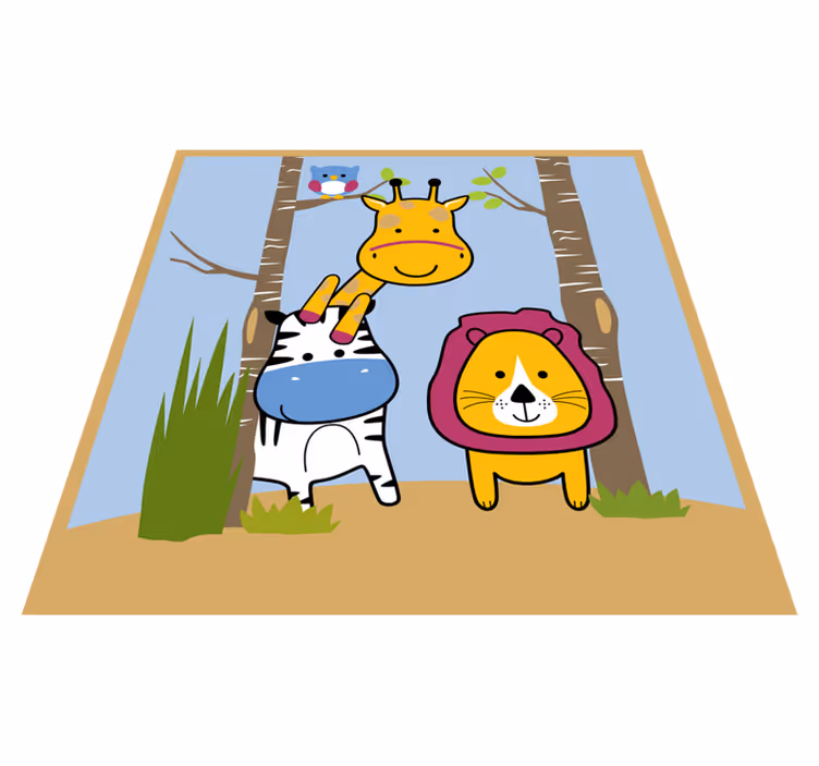 Animal Characters playroom carpet - TenStickers