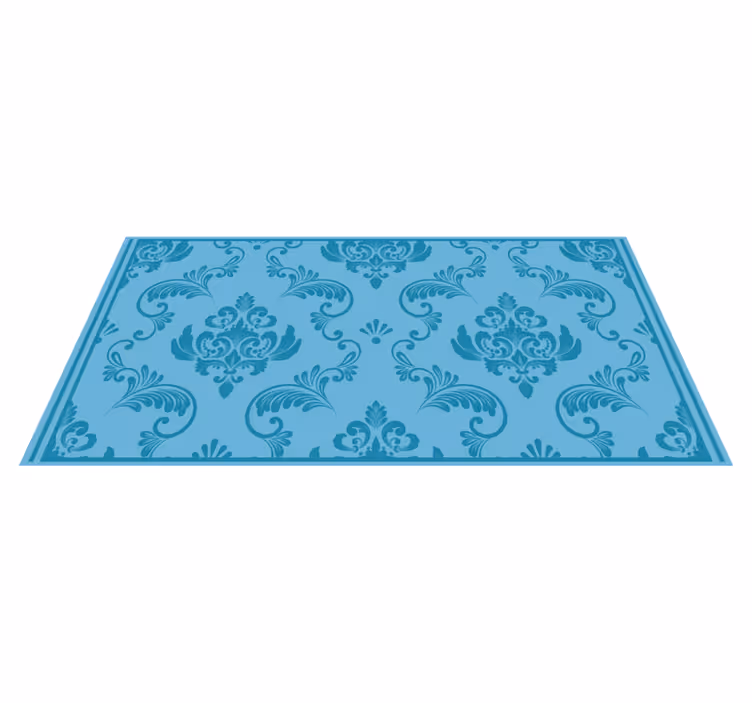 Baroque Pattern blue vinyl rug - TenStickers