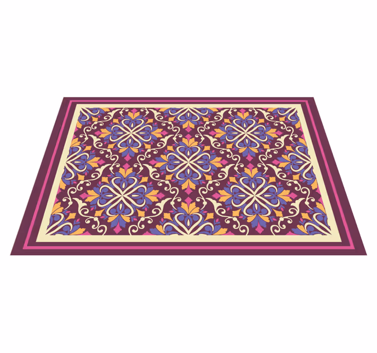 Ornate Tile Pattern geometric rug - TenStickers