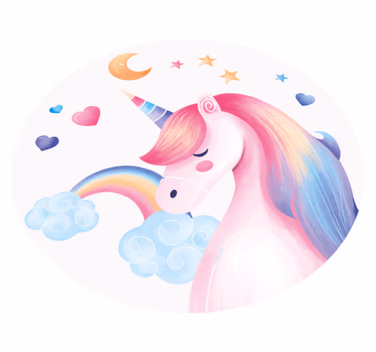 Rainbow unicorn animal pvc rug - TenStickers