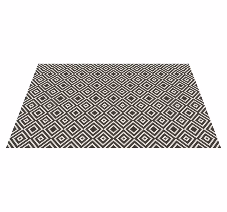 Gray and white square pattern  geometric rugs - TenStickers