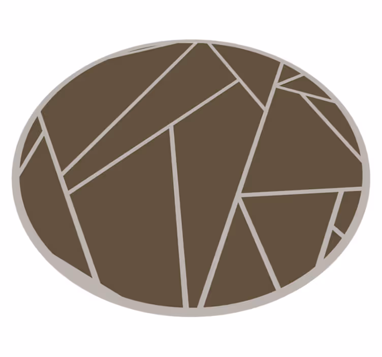 Geometric Pattern Circle brown vinyl rug - TenStickers