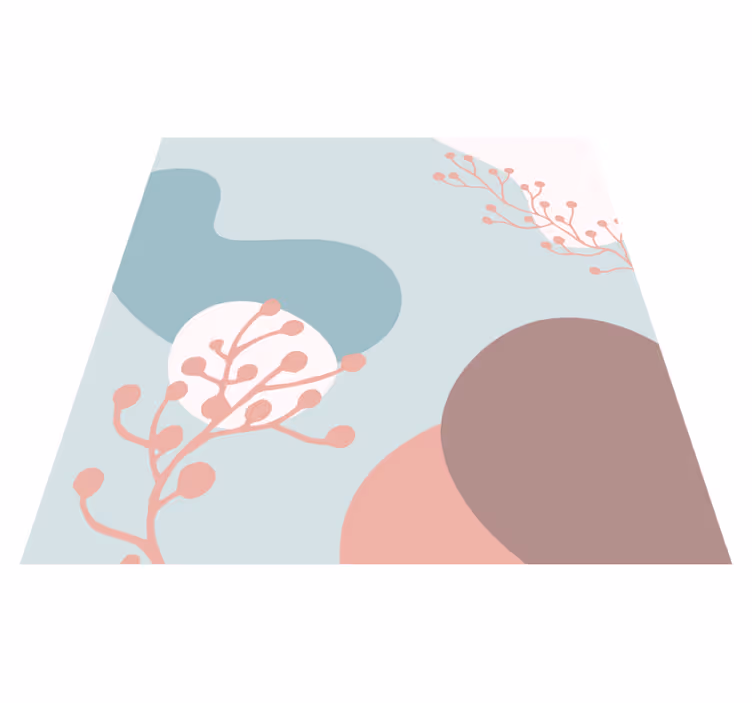 Abstract Botanical Shapes floral vinyl rug - TenStickers