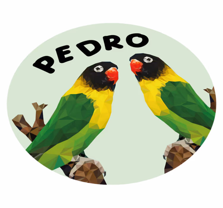 Customizable Lovebirds custom vinyl rug - TenStickers