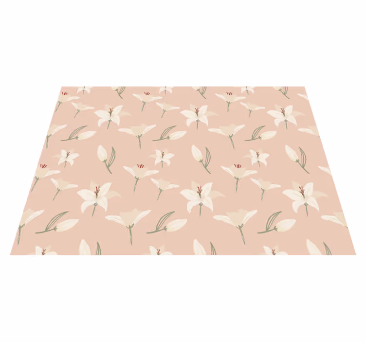 Floral Pastel Elegance floral vinyl rug - TenStickers